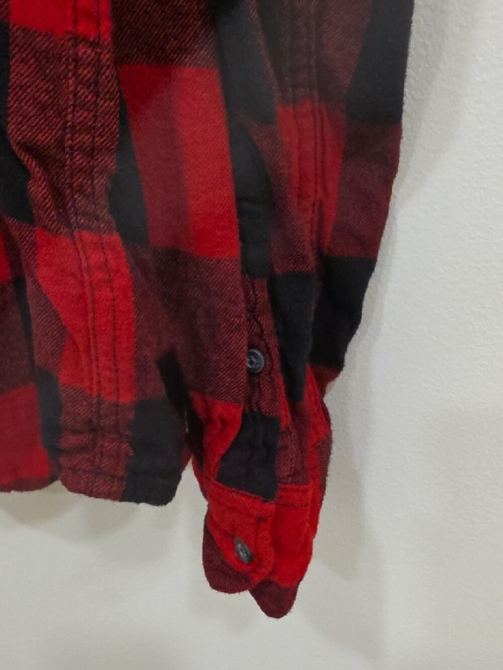 George Red and Black Flanel Plaid Button-Down Shirt - Picture 4 of 7